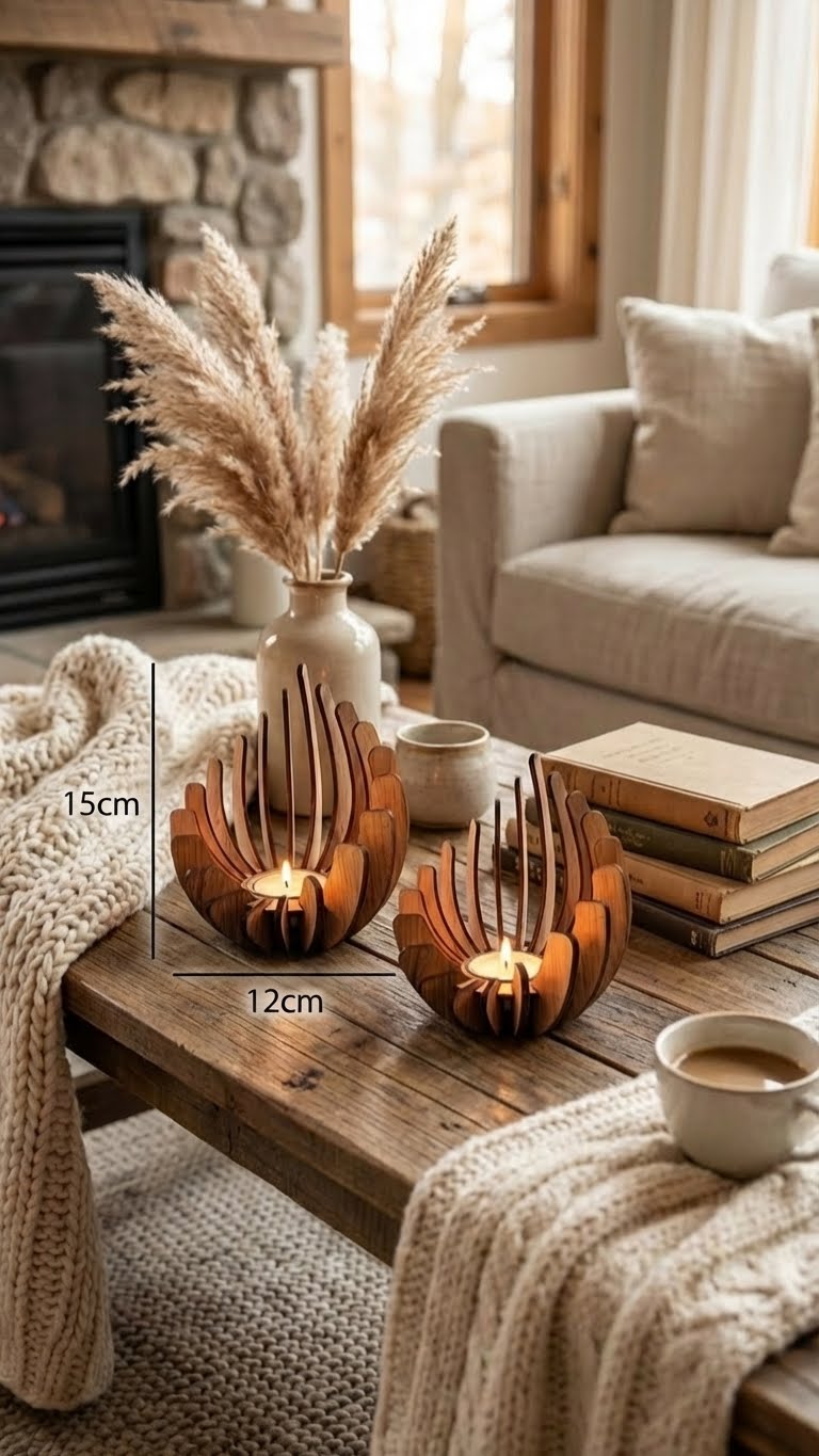 Bougeoirs Flamme en Bois - Ambiance Apaisante