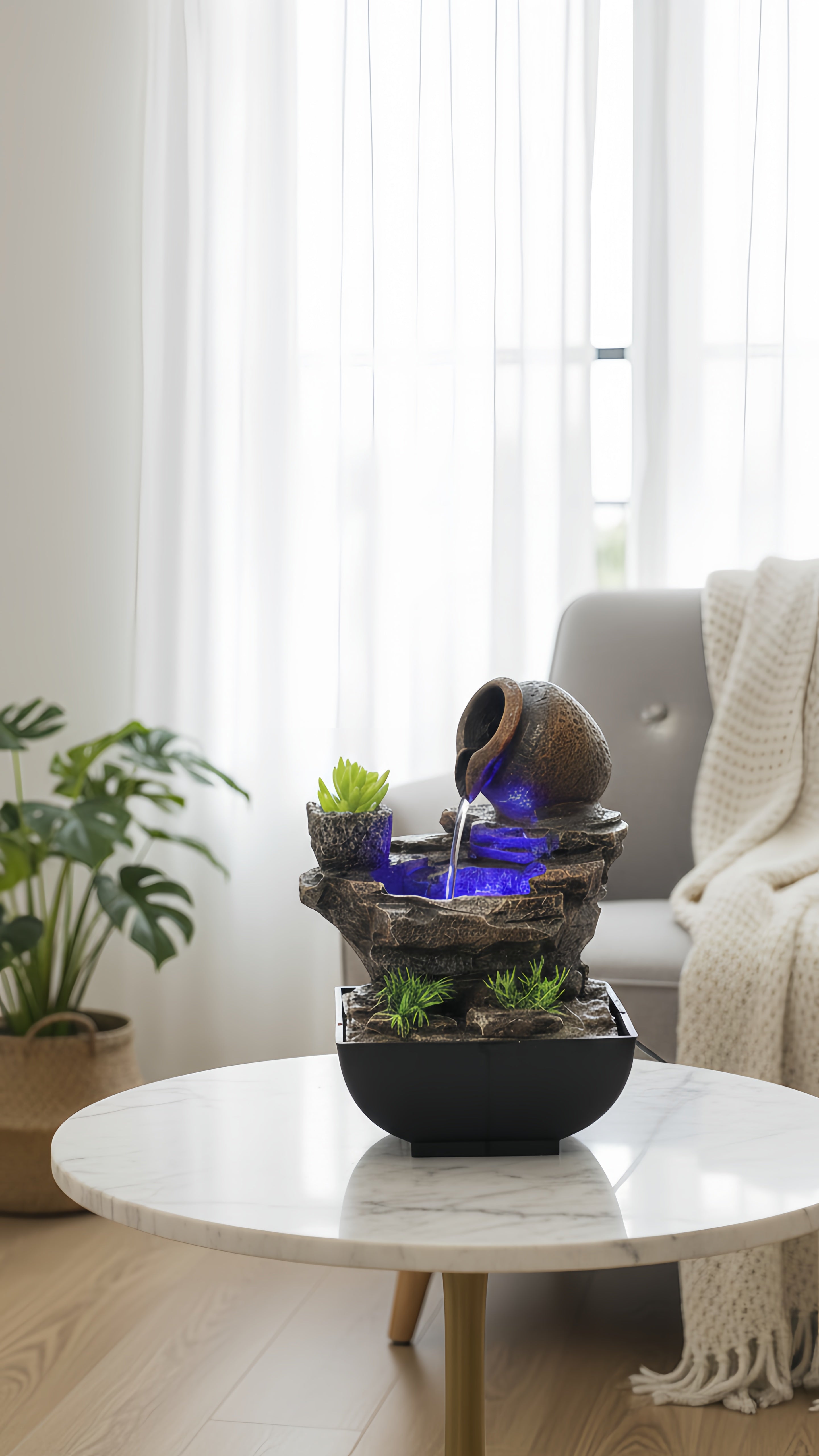 Fontaine de Table: Murmure Apaisant, Design Élégant