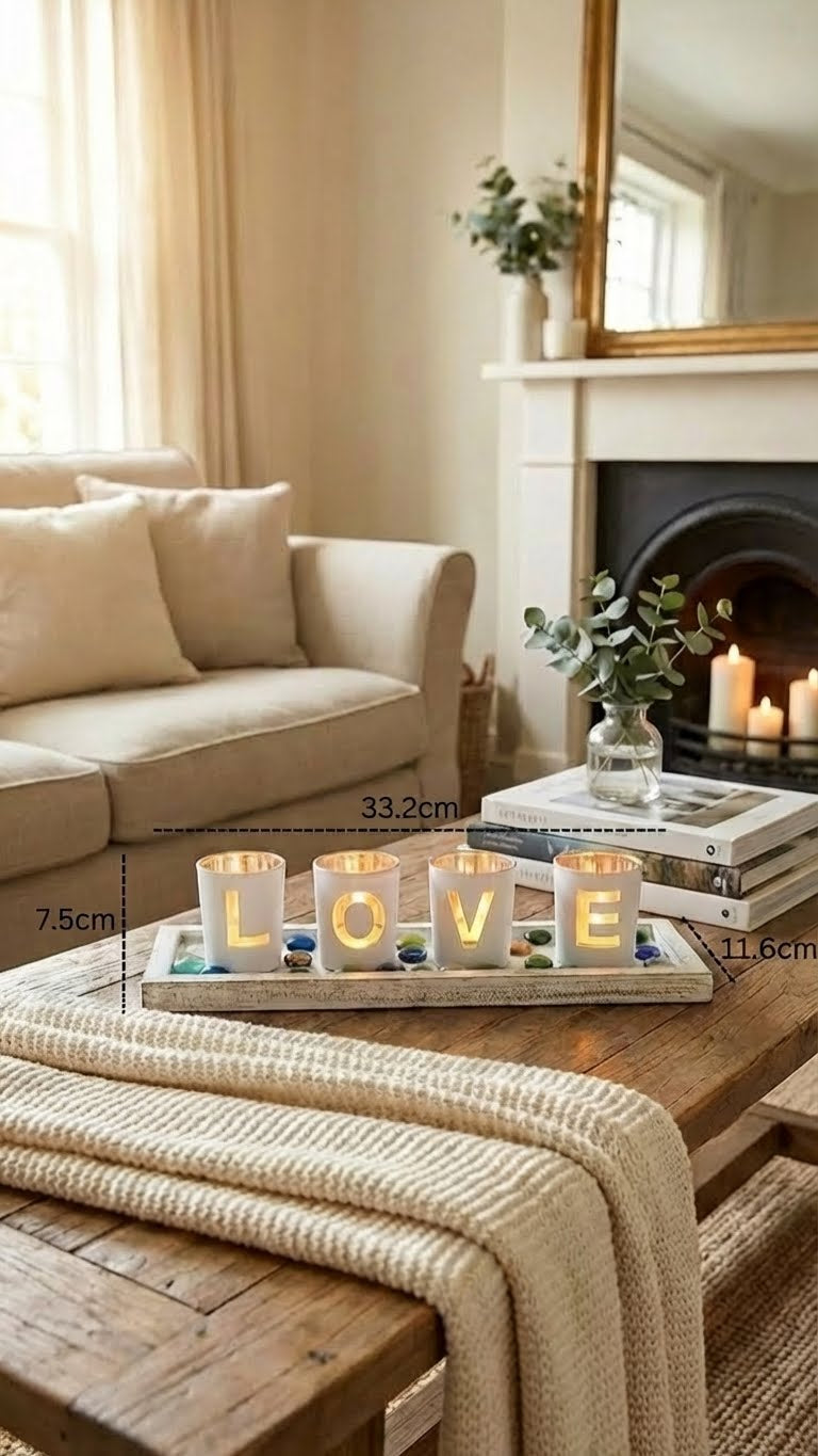 Bougeoirs en Verre 'LOVE' - L'Éclat des Moments Chéris