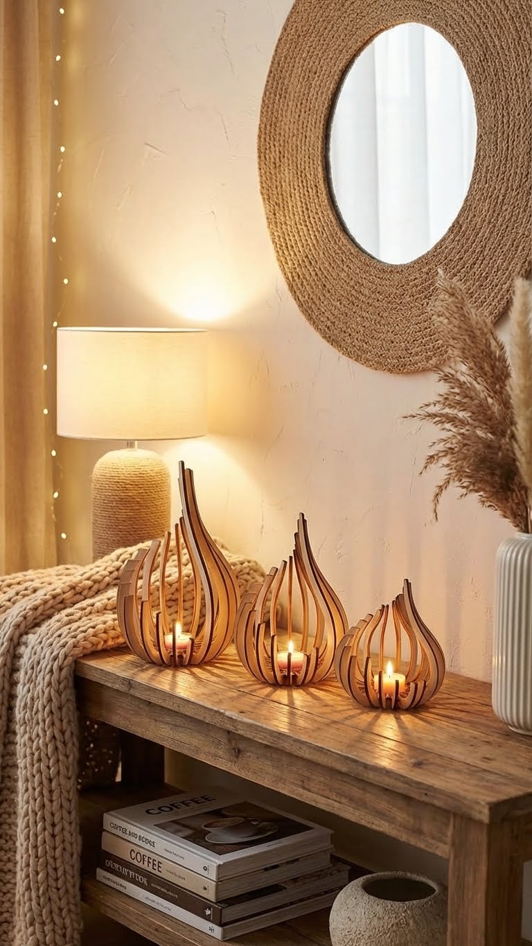 Bougeoirs Rameaux Entrelacés: L'Âme du Bois pour un Éclat Naturel chez Vous