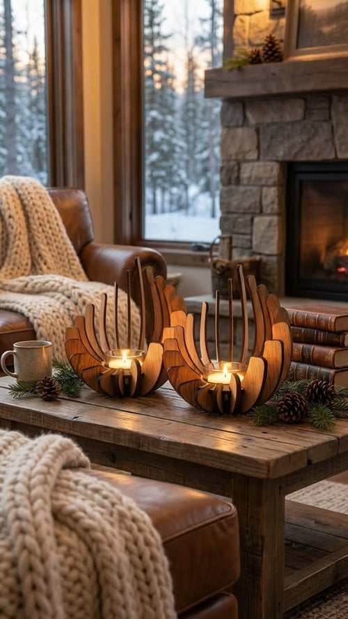 Bougeoirs Flamme en Bois - Ambiance Apaisante