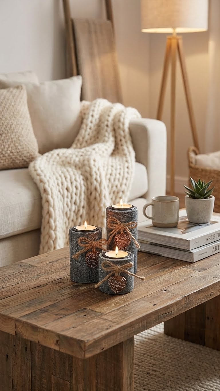 Bougeoirs Cœur de Provence: L'Élégance Rustique pour Vos Soirées Enchantées