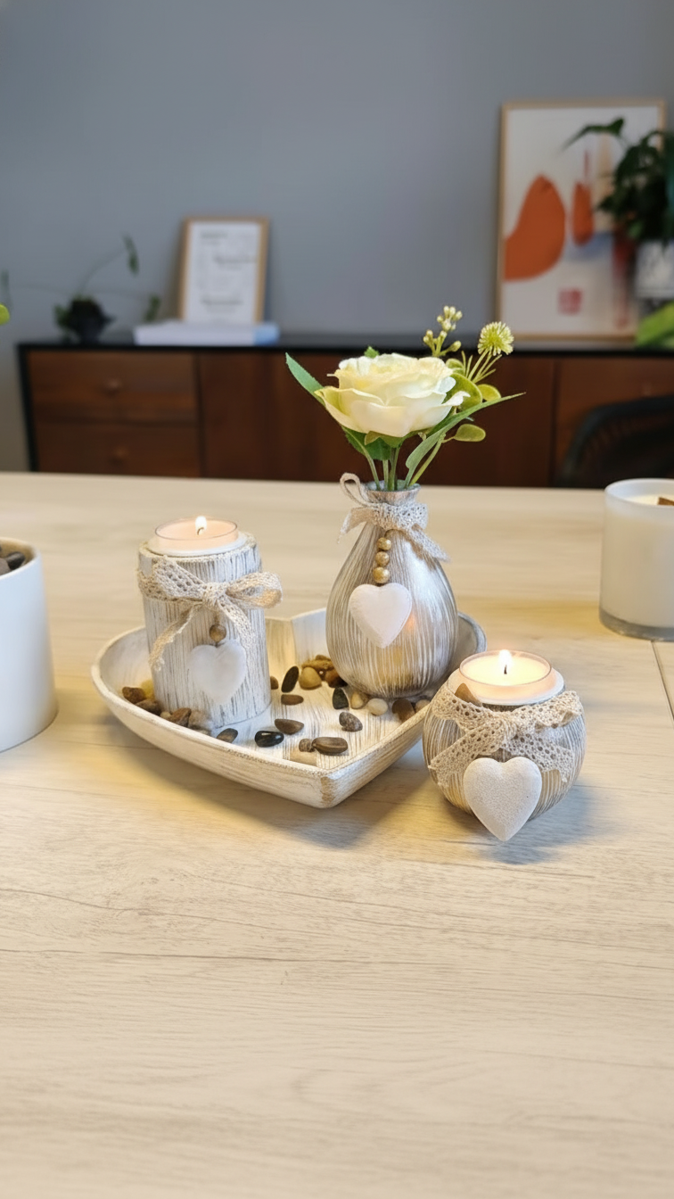 Ensemble Bougeoirs Bois Blanc - Votre sanctuaire urbain raffiné