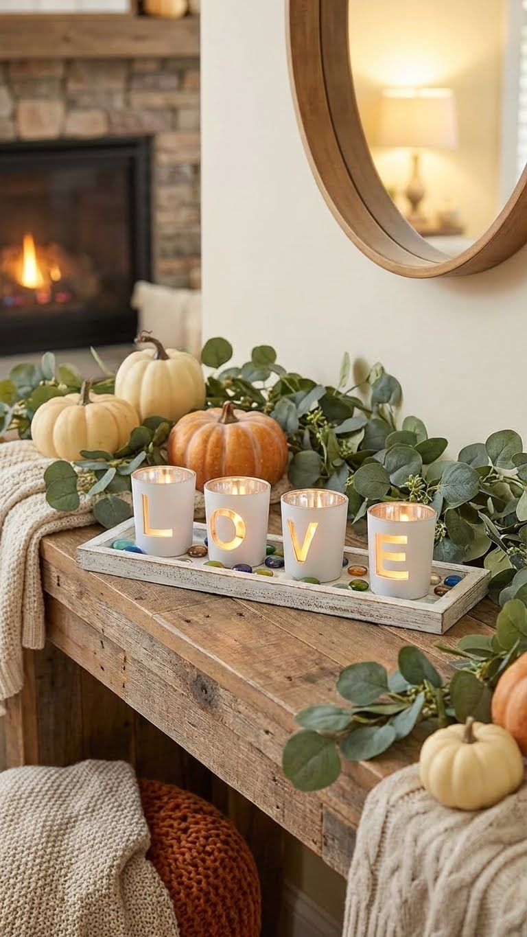 Bougeoirs en Verre 'LOVE' - L'Éclat des Moments Chéris