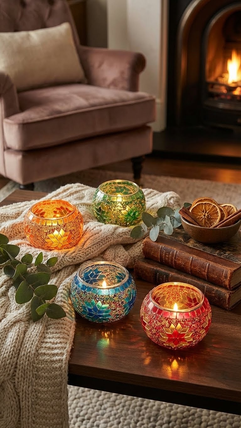 Bougeoirs Mosaïque : Danse de Lumière et d'Âme