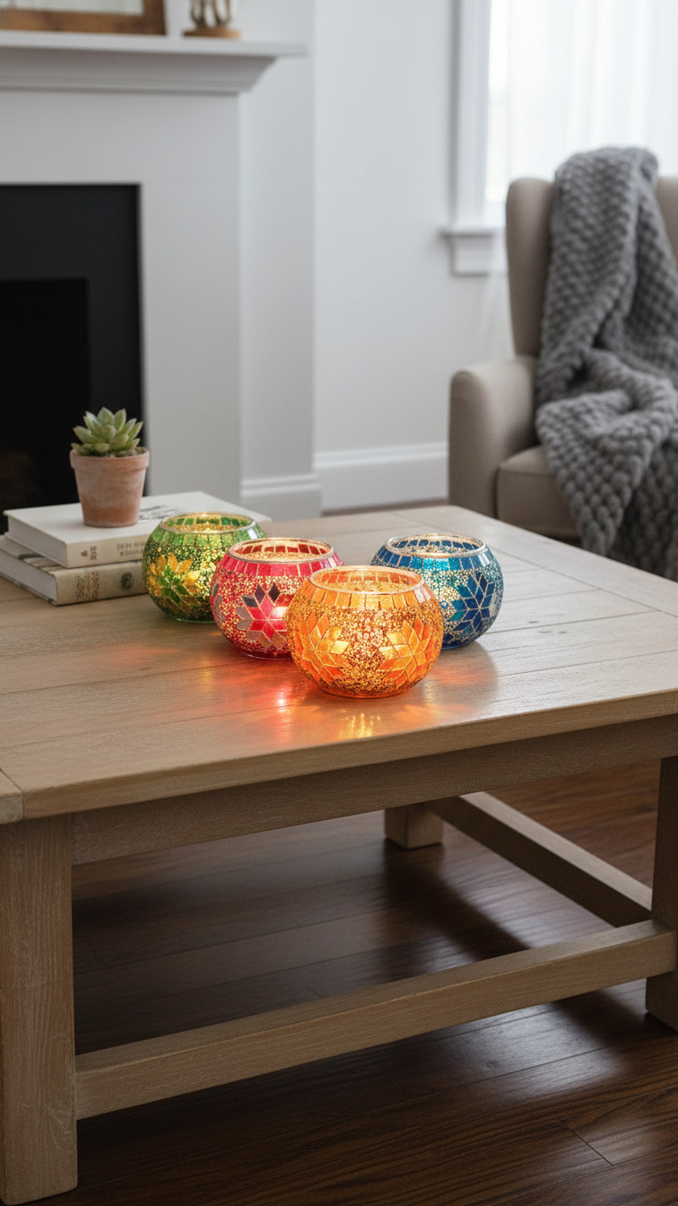 Bougeoirs Mosaïque : Danse de Lumière et d'Âme